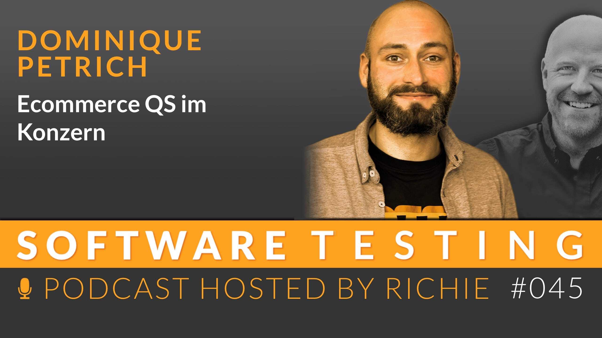 Cover zum Expertengespräch über 'Ecommerce QS im Konzern' mit Dominique Petrich und Richard Seidl.