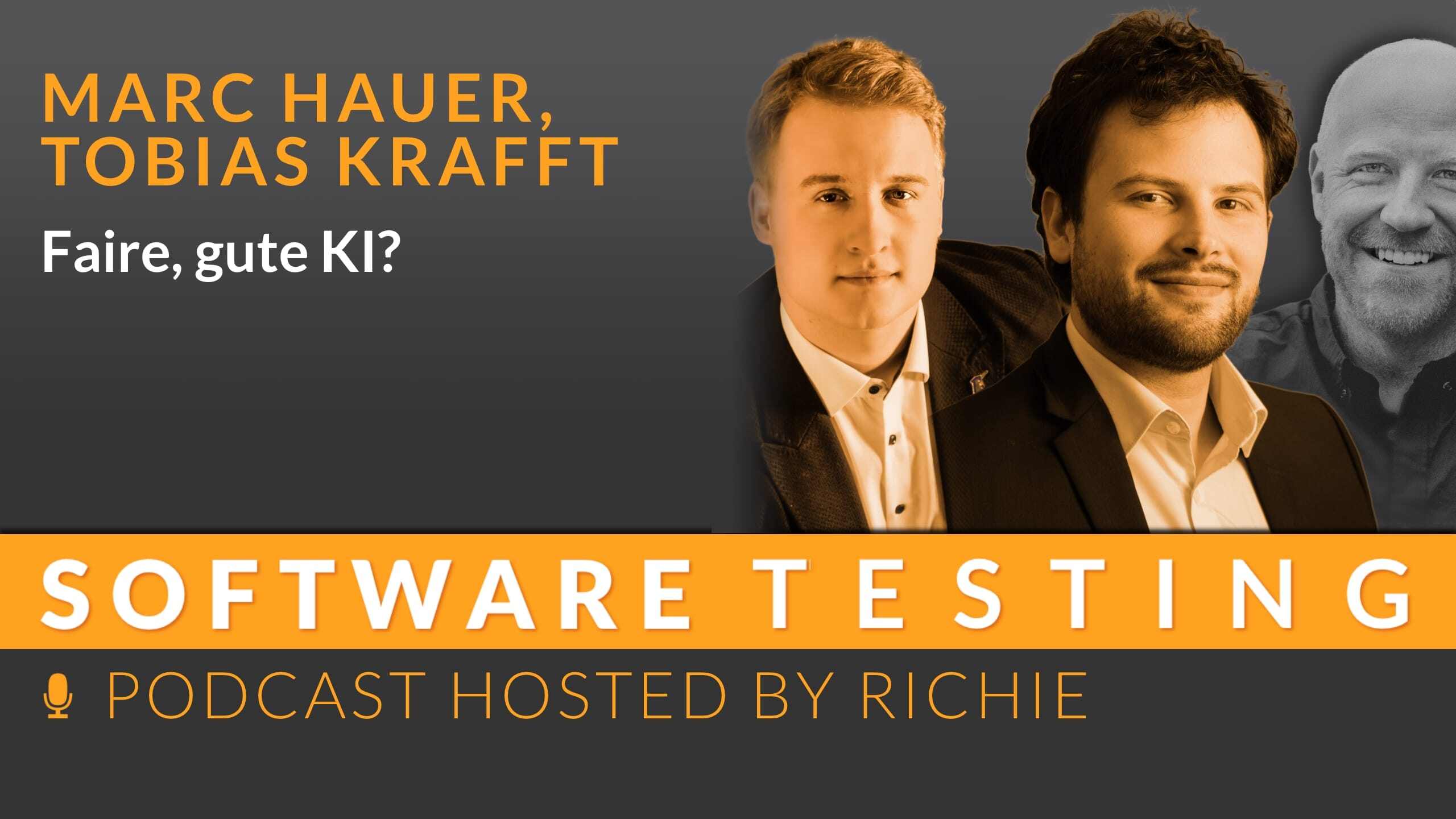 Cover zum Expertengespräch über 'Faire, gute KI?' mit Marc HauerTobias Krafft und Richard Seidl.