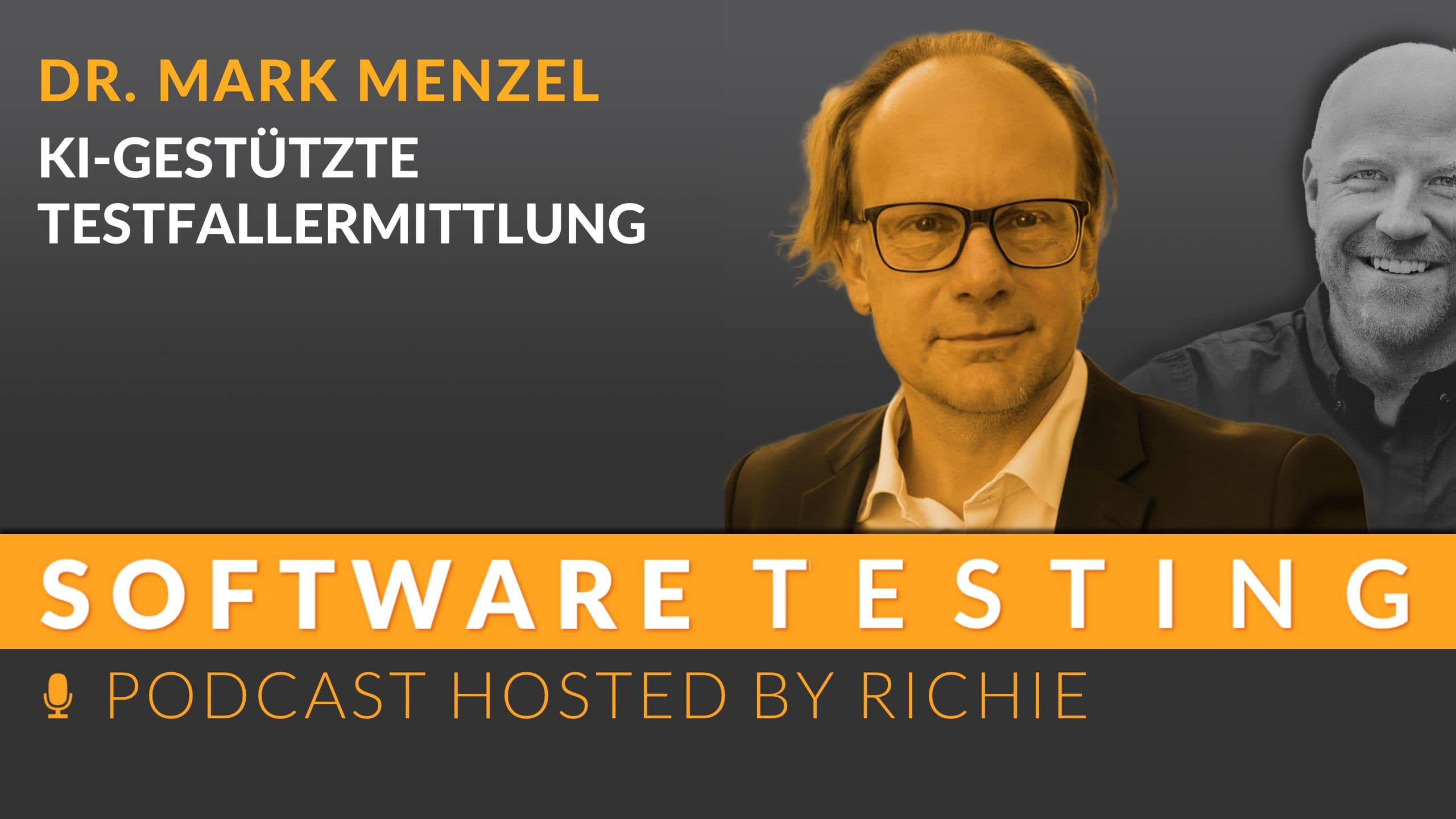 Cover of the expert talk on 'AI-supported test case creation' with Mark Menzel and Richard Seidl.