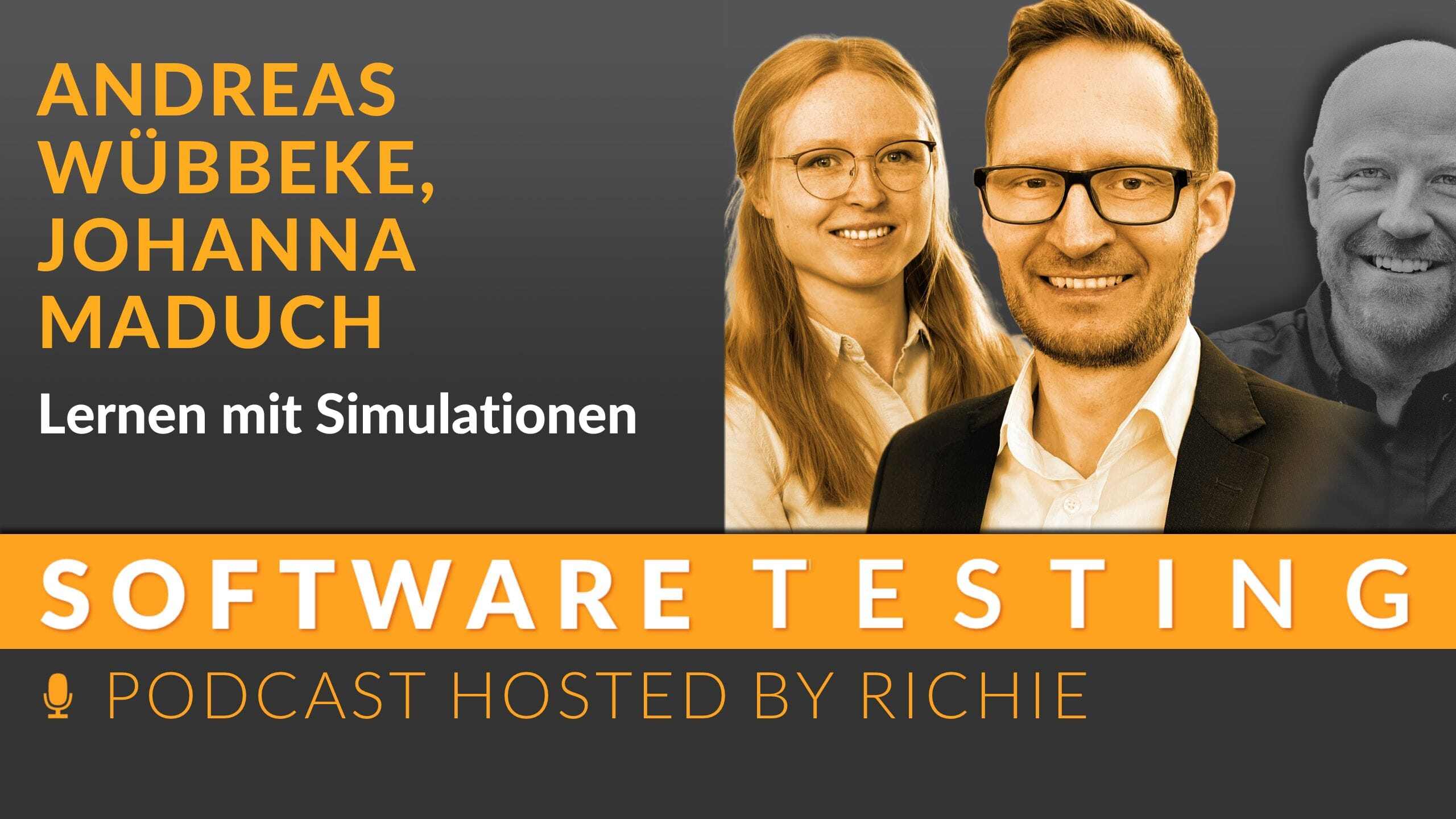 Cover zum Expertengespräch über 'Lernen mit Simulationen' mit Andreas Wübbeke, Johanna Maduch
und Richard Seidl.