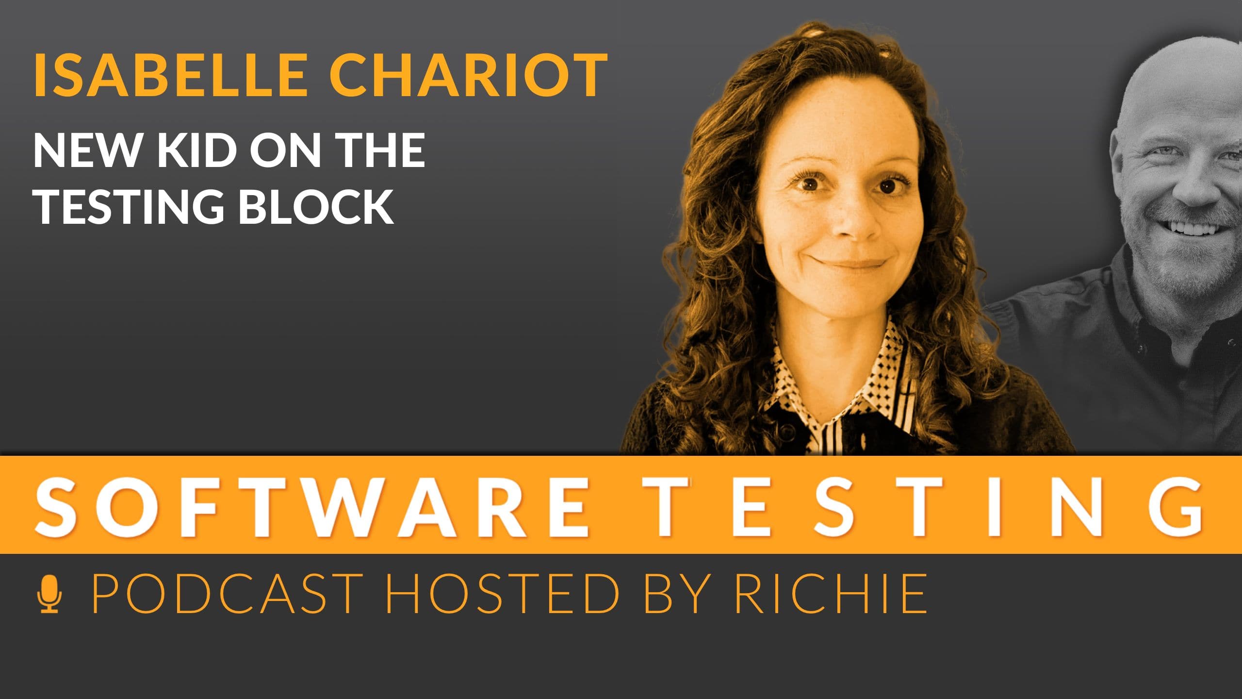 Cover zum Expertengespräch über 'Quereinsteigerin im Software-Testing' mit Isabelle Chariot und Richard Seidl.