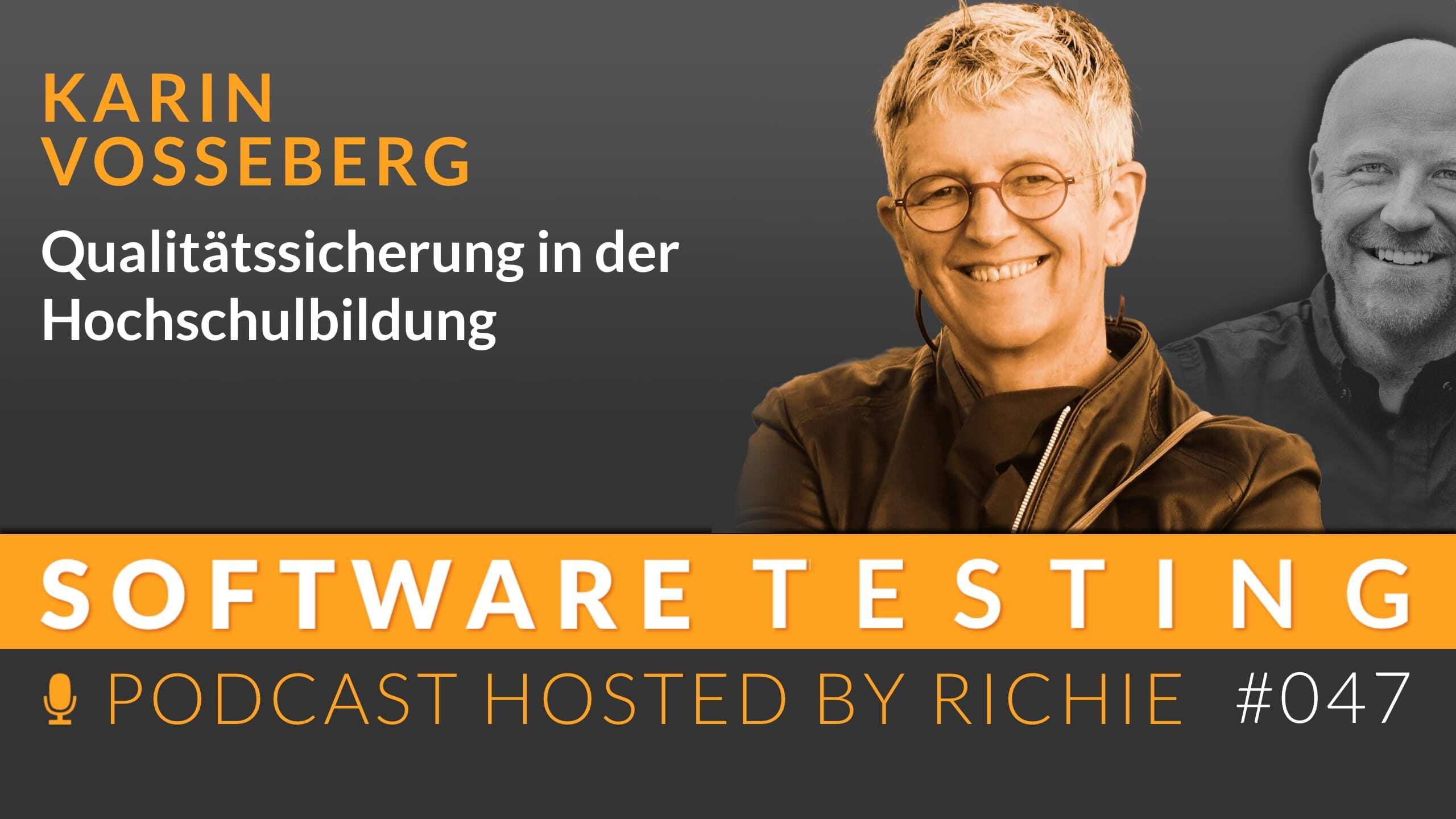 Cover zum Expertengespräch über 'Qualitätssicherung in der Hochschulbildung' mit Karin Vosseberg und Richard Seidl.