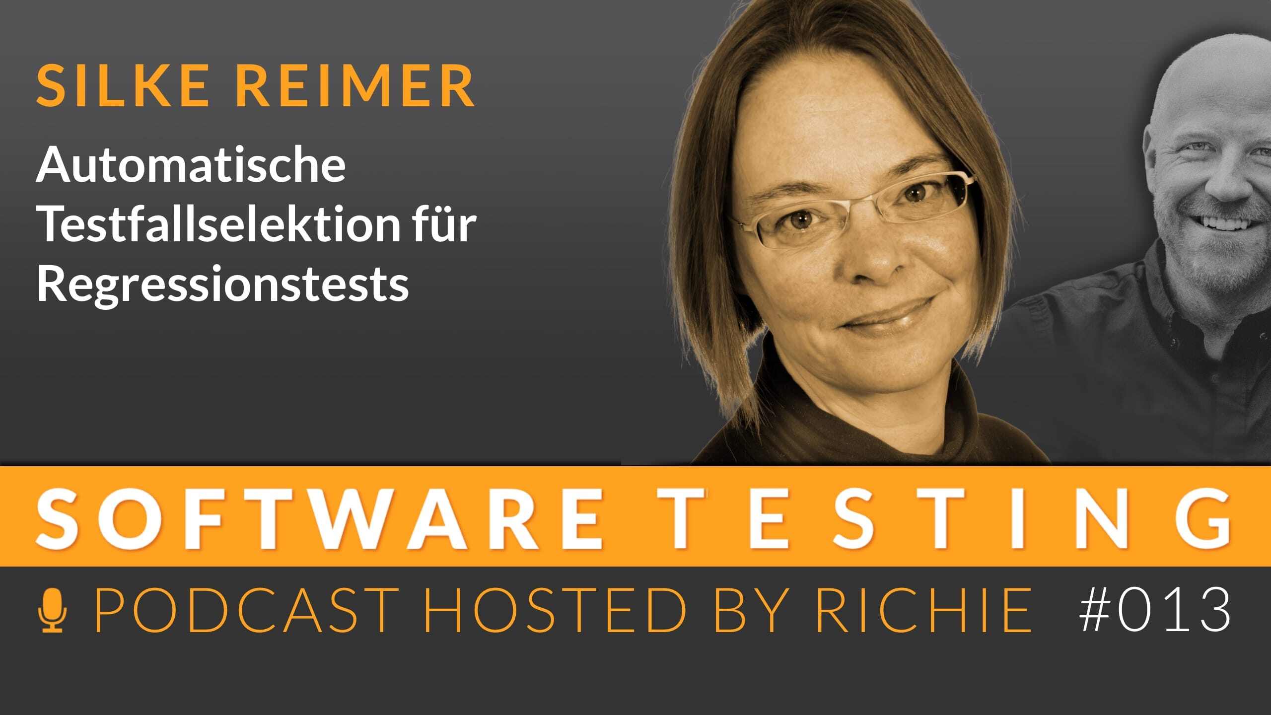 Cover zum Expertengespräch über 'Automatische Testfallselektion für Regressionstests' mit Silke Reimer und Richard Seidl.