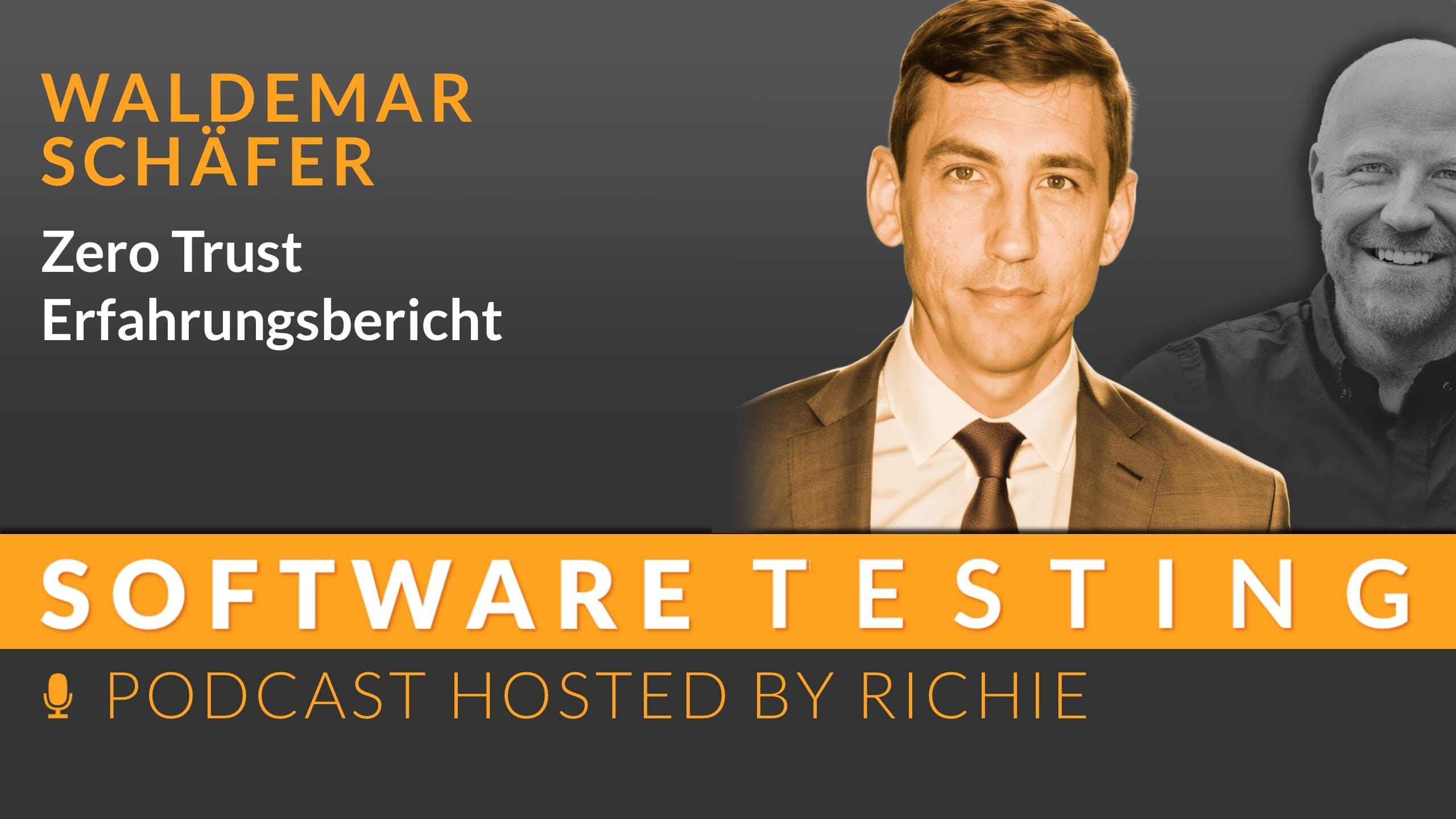 Cover zum Expertengespräch über 'Zero Trust bei der Deutschen Telekom' mit Waldemar Schäfer und Richard Seidl.