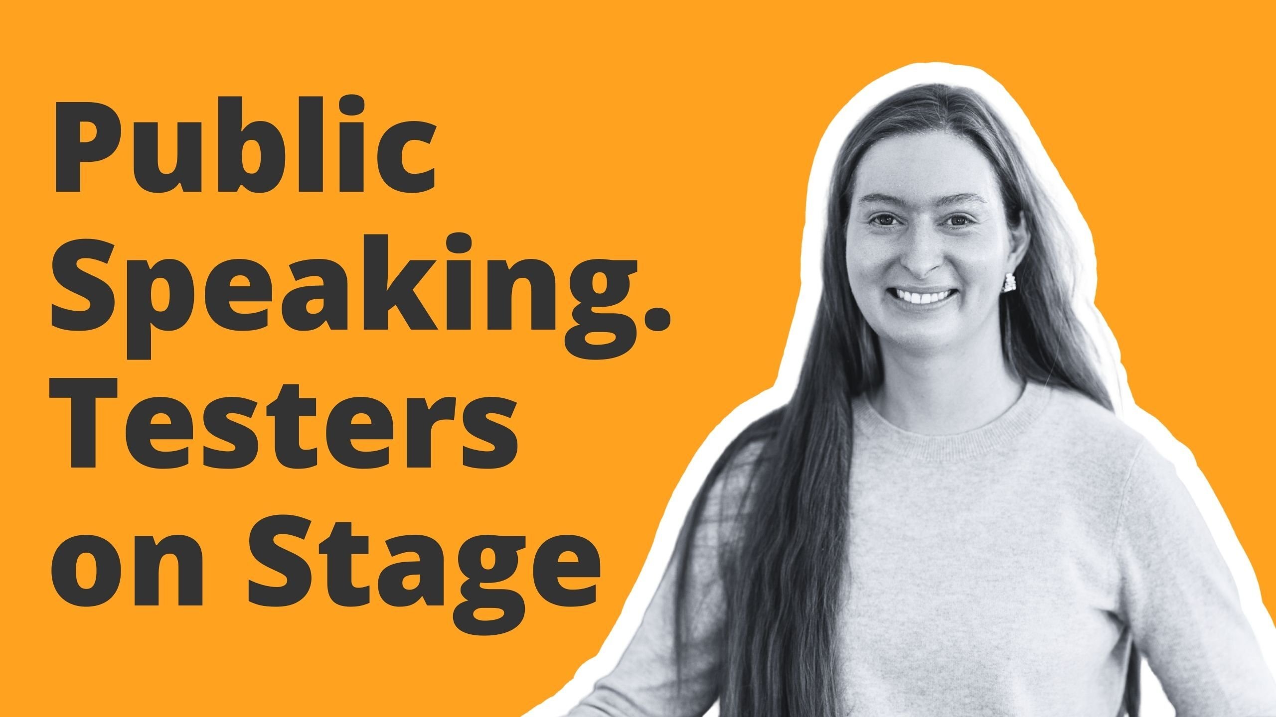 Cover zum Expertengespräch über 'Public Speaking - Tester auf der Bühne' mit Maryia Tuleika und Richard Seidl.